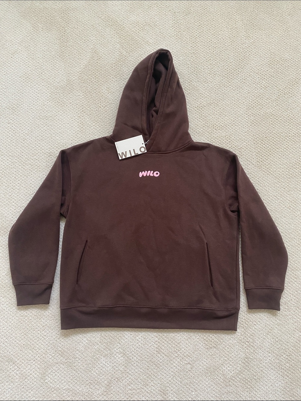 WILO Women's Brown/Pink Logo Hoodie